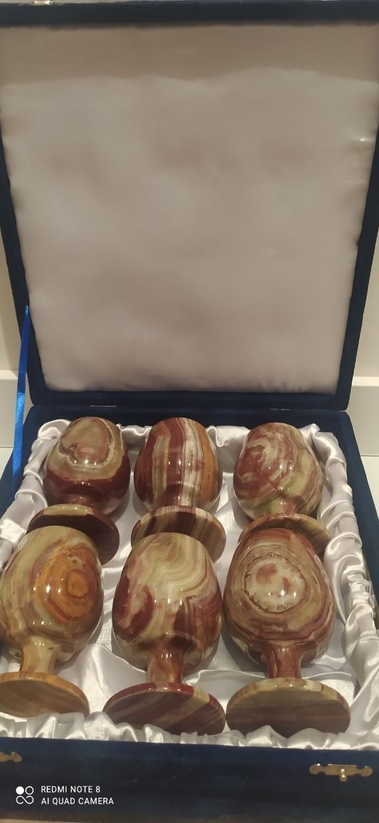 6 Copas piedra preciosa Onix_Marmol