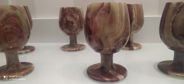 6 Copas piedra preciosa Onix_Marmol