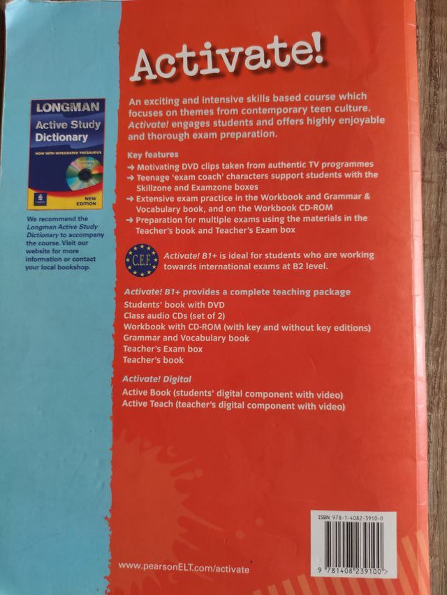 Libro inglés Activate! B1+ editorial Pearson