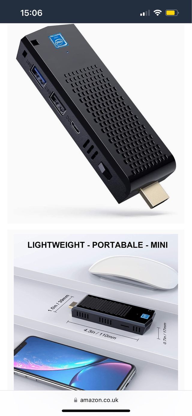 Computadora SNUNMU Mini PC Stick,8GB RAM\/128GB ROM de segunda mano por