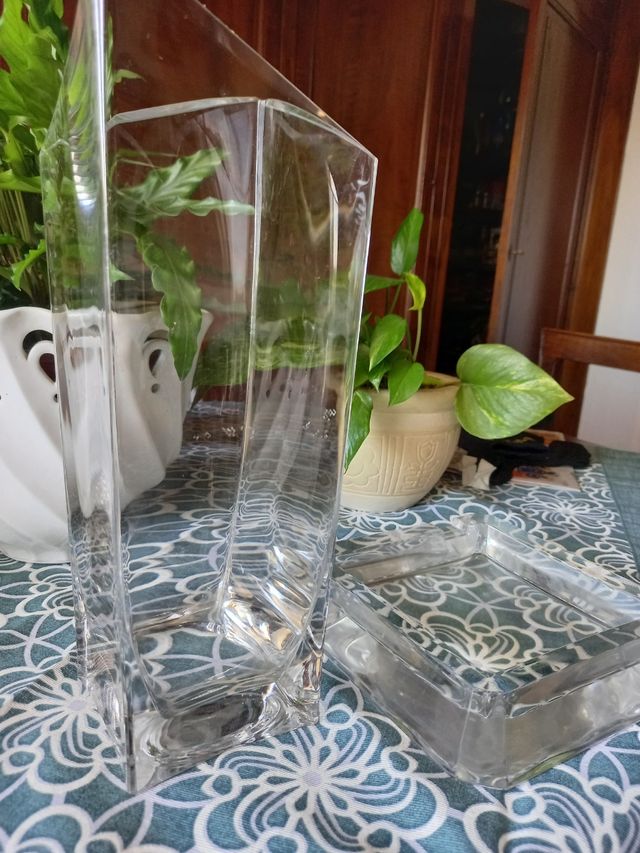 vaso portafiori più posacenere cristallo