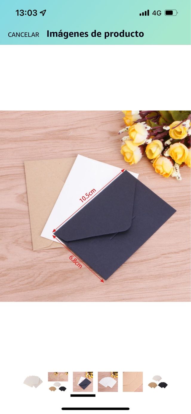 Sobres dedicatorias bodas color crema 10,5x6,8