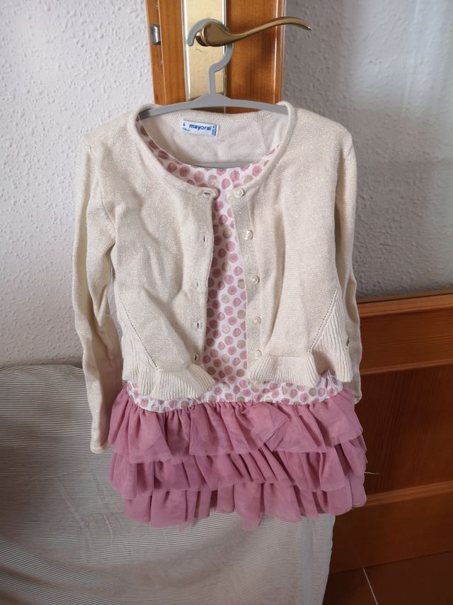 Vestido de fiesta niña y chaqueta talla 6