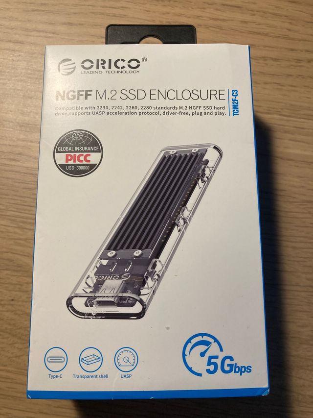 Carcasa Orico para discos ssd M.2 tipo B