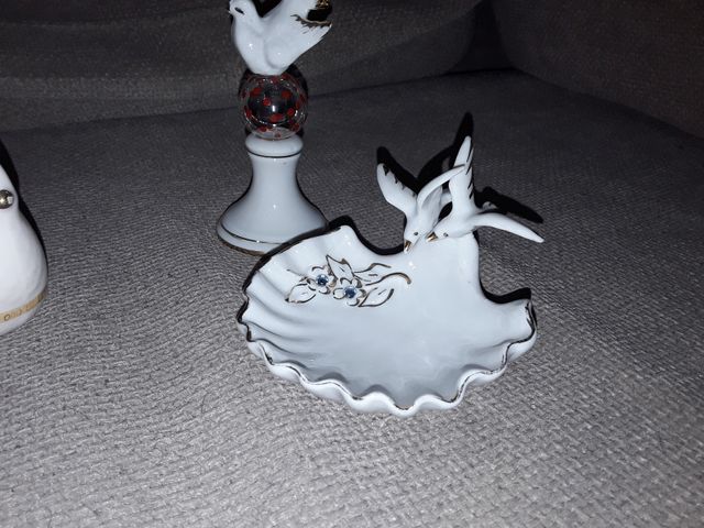 Juego figuras porcelana y oro de ley