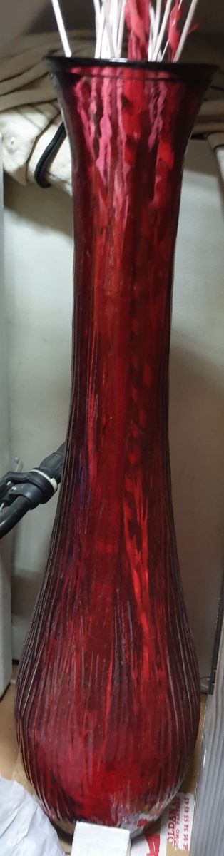 Jarrón Vidrio Rojo 1 metro