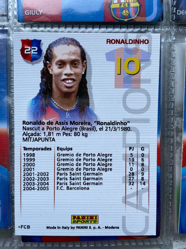 Cromo Ronaldinho Colección Barça Campió