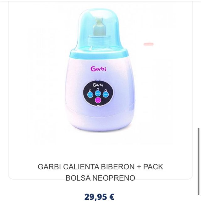 Calienta biberón Garbi 3 en 1.