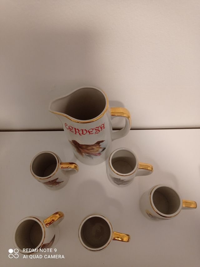 Conjunto jarras perro antigüedad