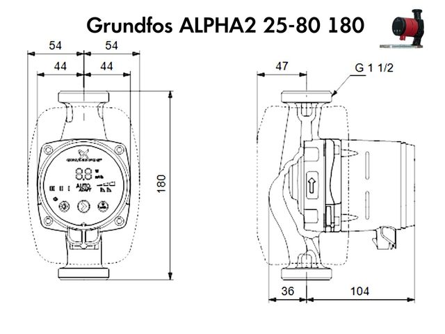 Bomba Grundfos Alpha2 25-80 180 99411178
