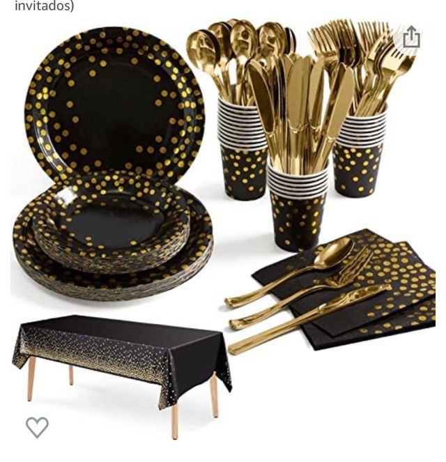 Preciosa Vajilla de fiesta,141piezas Reutilizable