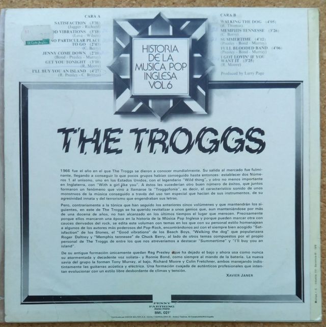 THE TROGGS-, ÁLBUM VINILO 12".