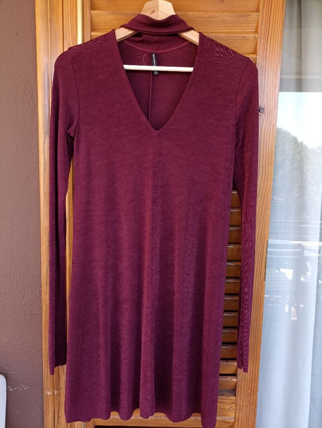 Vestido elástico manga larga