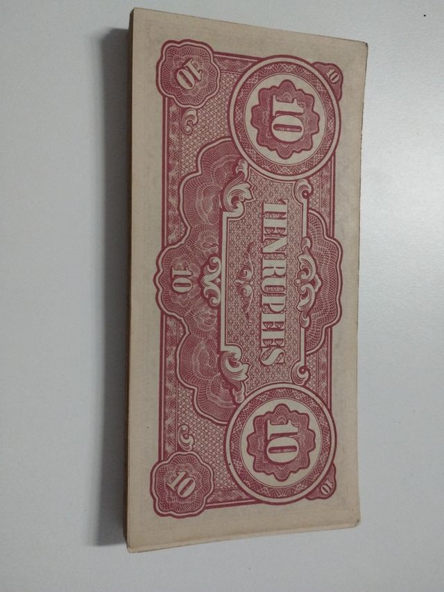 Lote x billete 10 rupia BURMA 1942 *unc*