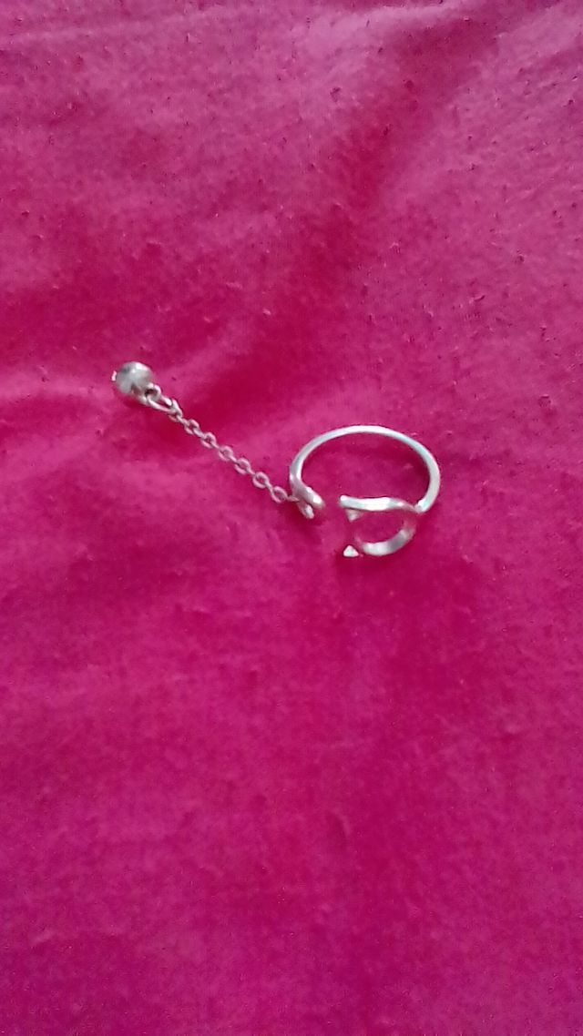 Cadena y anillo forma gato