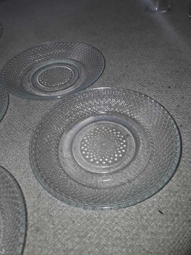 Juego platos cristal labrado años 80