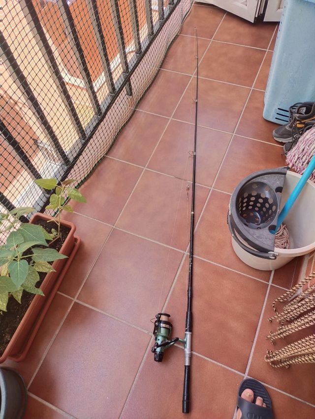 caña de pesca con carrete