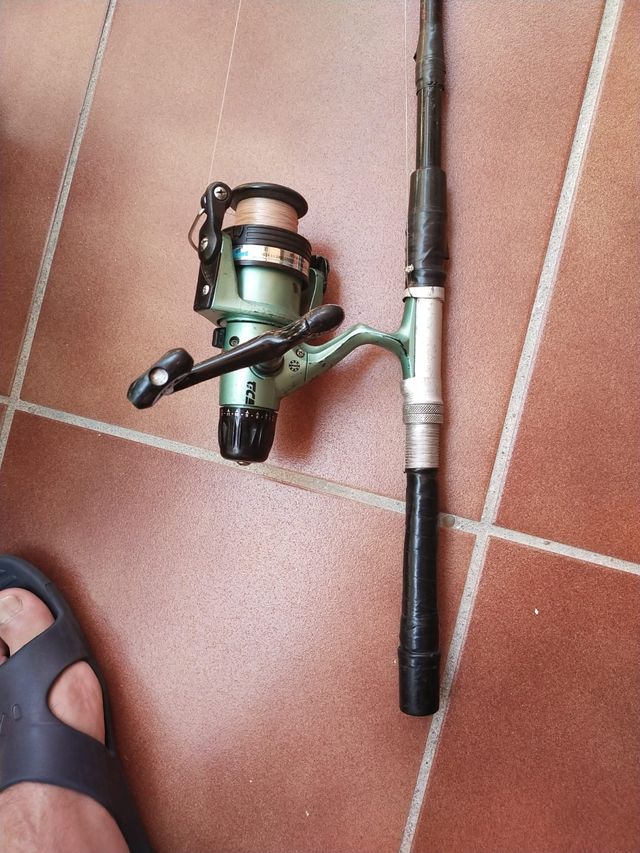 caña de pesca con carrete