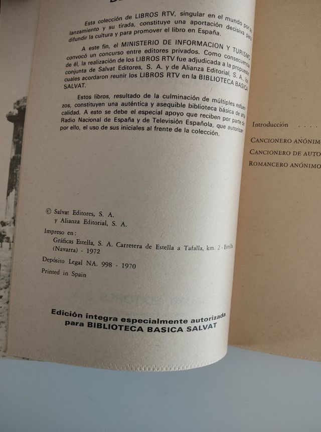 CANCIONERO Y ROMANCERO ESPAÑOL