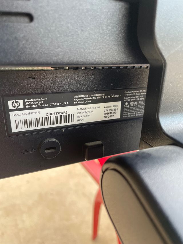 Monitor hp 1740 de segunda mano por 5 EUR en Catarroja en WALLAPOP