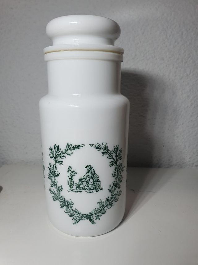 Bote Farmacia cristal ópalo Italiano años 60