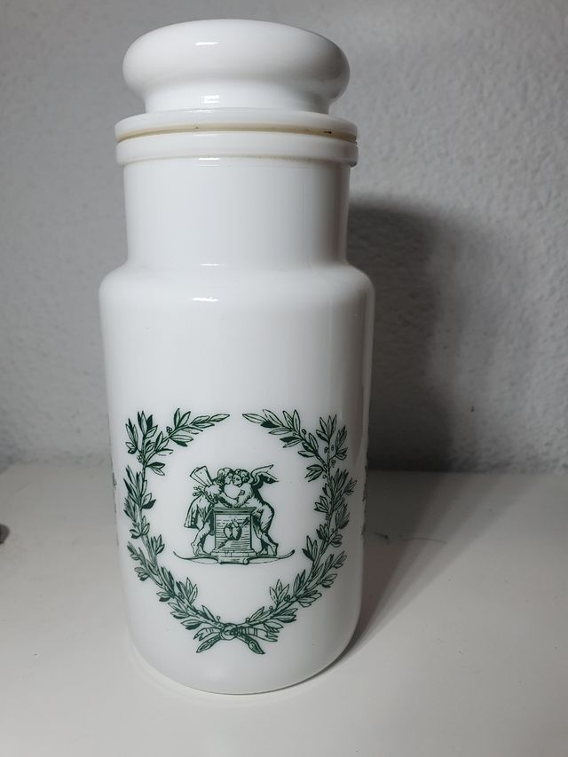 Bote Farmacia cristal ópalo Italiano años 60