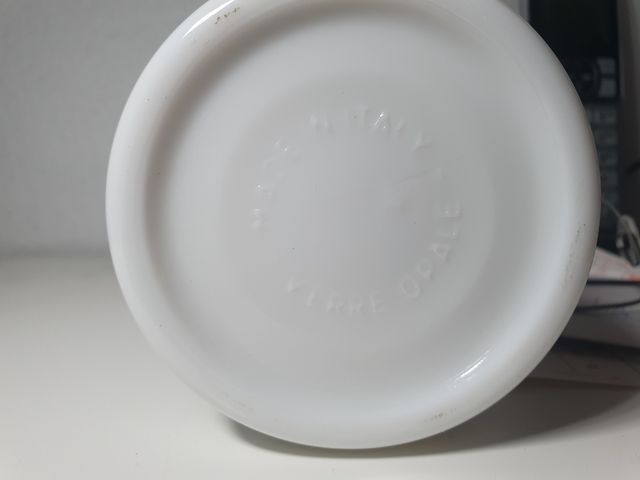 Bote Farmacia cristal ópalo Italiano años 60