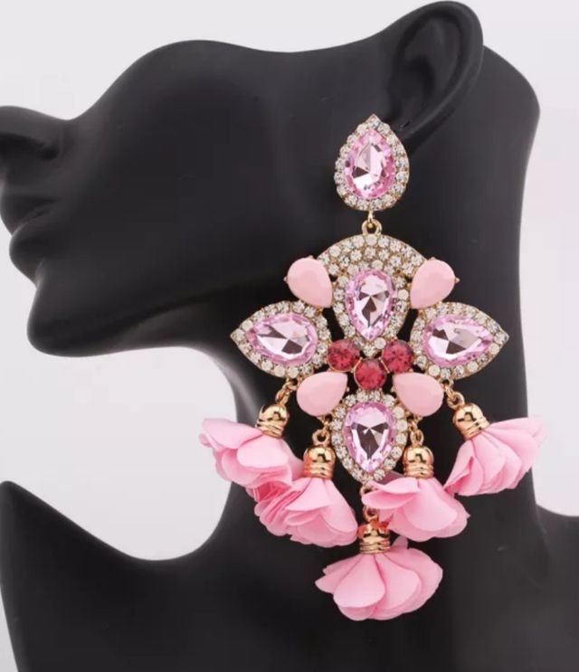 Pendientes NUEVOS grandes flor flores rosas