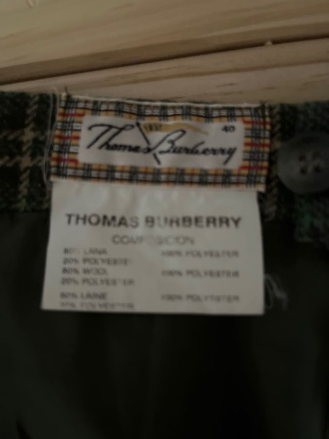 Mini falda de lana talla 40 Thomas Burberry