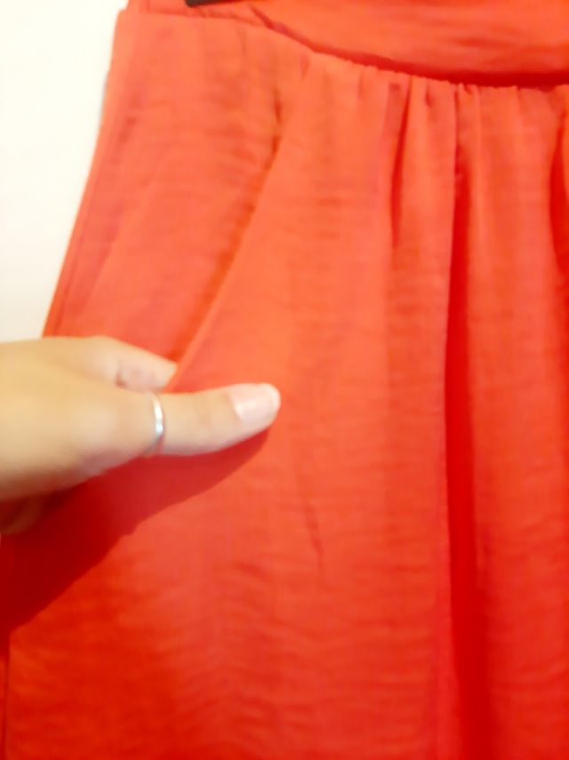 Falda larga naranja salmón