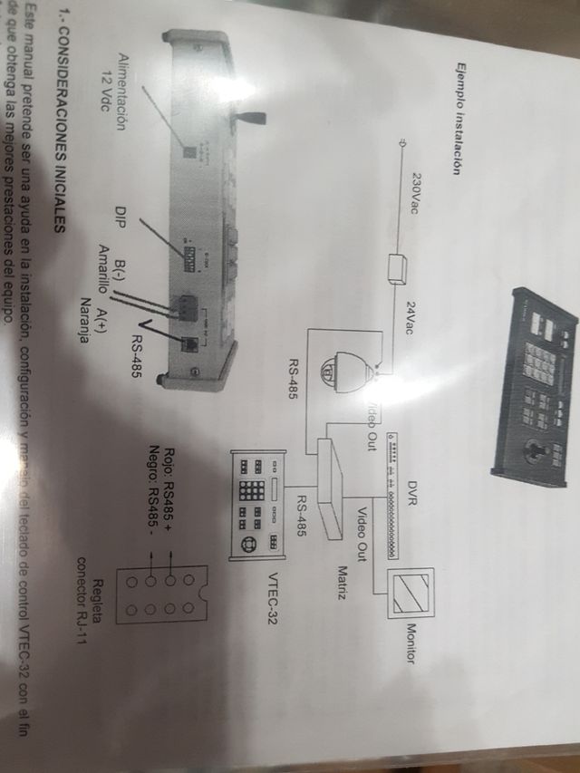 Teclado control camaras RS485