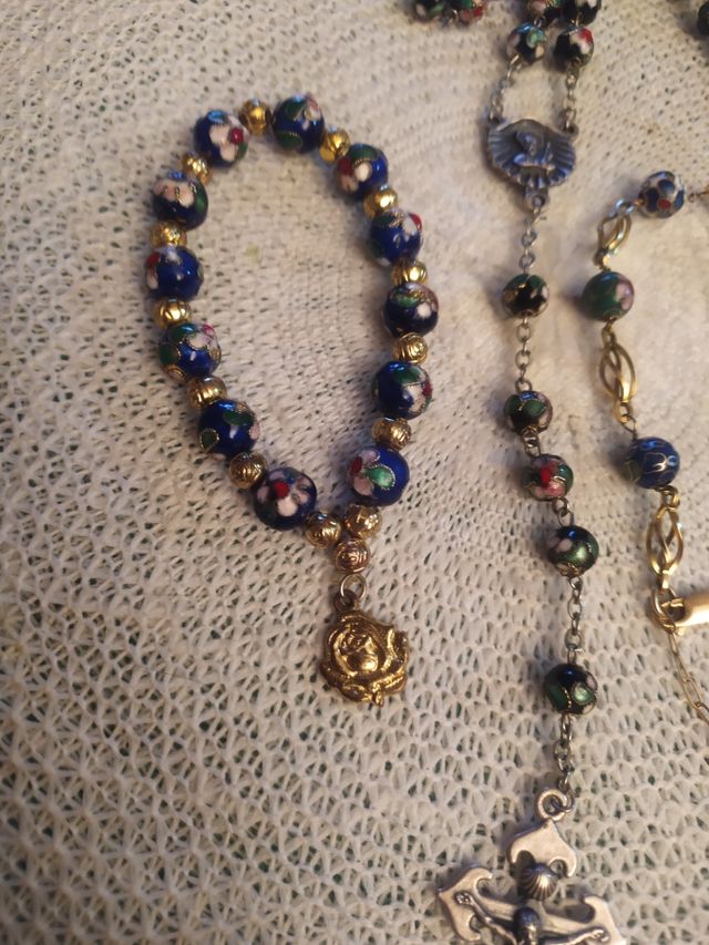 Rosario y dos pulseras vintage  cloisonné