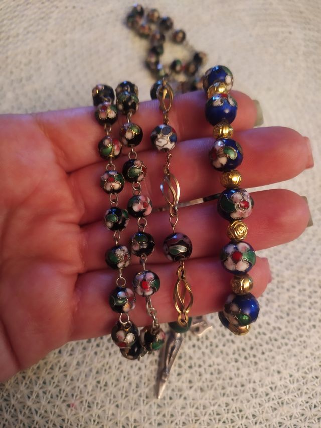 Rosario y dos pulseras vintage  cloisonné