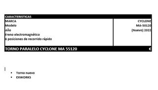 TORNO CYCLONE MA-50120 MANUAL NUEVO