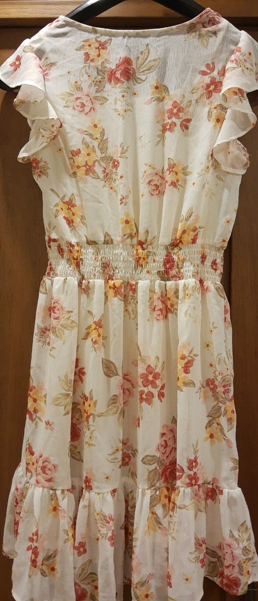 VESTIDO S  beige VAPOROSO FLORES