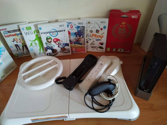 Wii negra con juegos