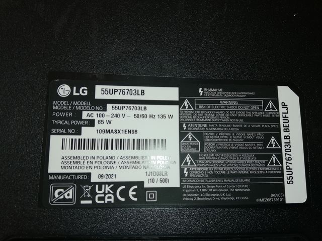 Fuente alimentación LG 55"