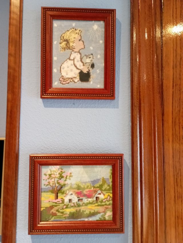 Cuadros de petit point.