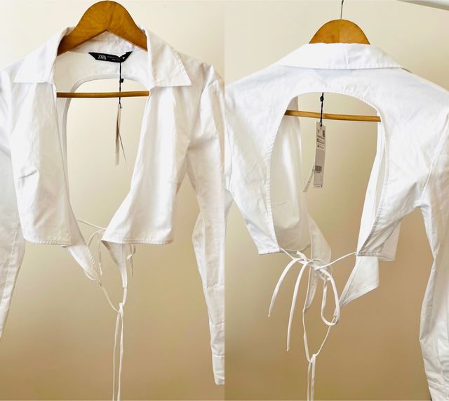 🐇 Camisa cruzada crop Zara Nueva