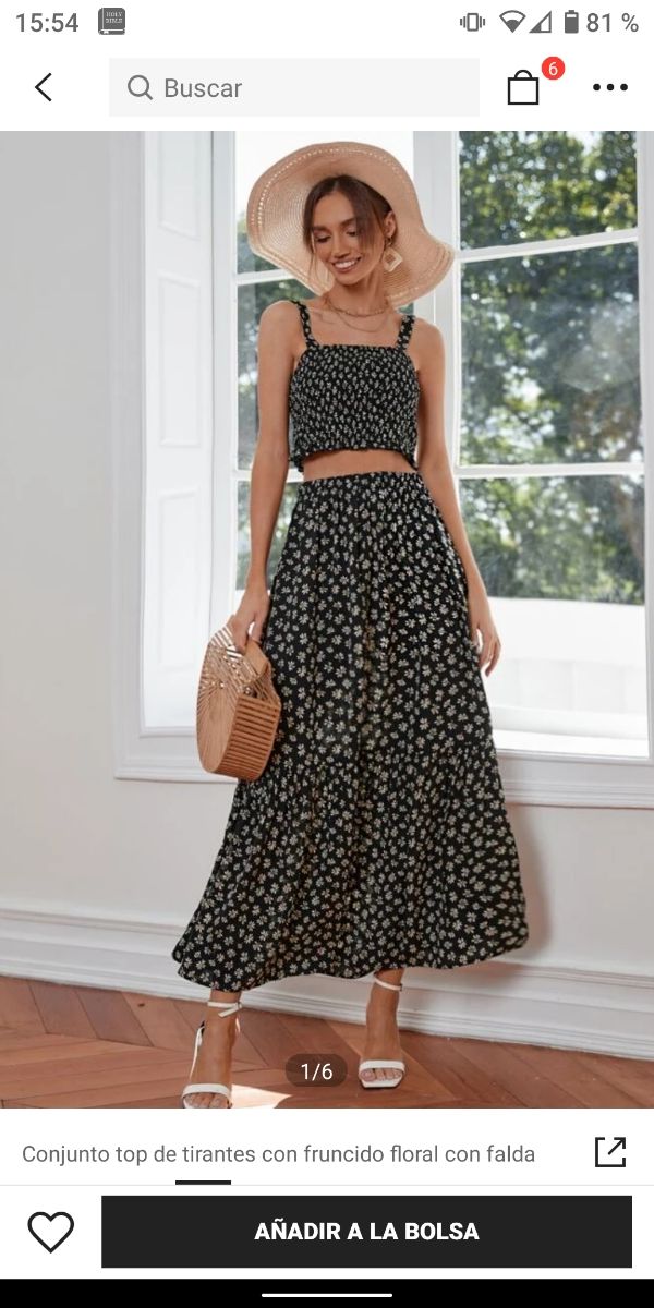 Conjunto top y falda