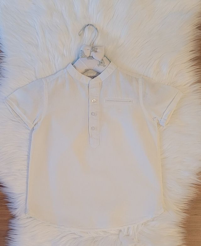 Camisa blanca manga corta 3 años