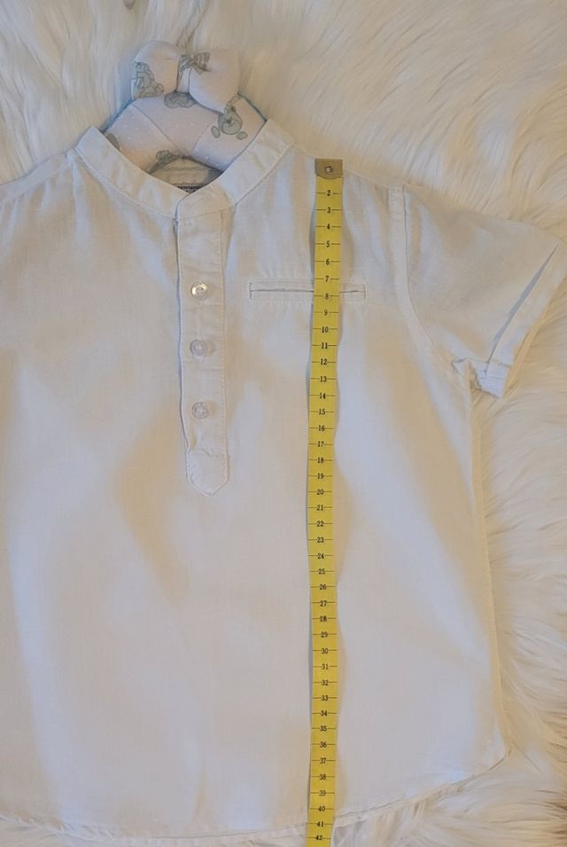 Camisa blanca manga corta 3 años