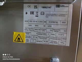 mesa fria de 2 puertas de 1.5m