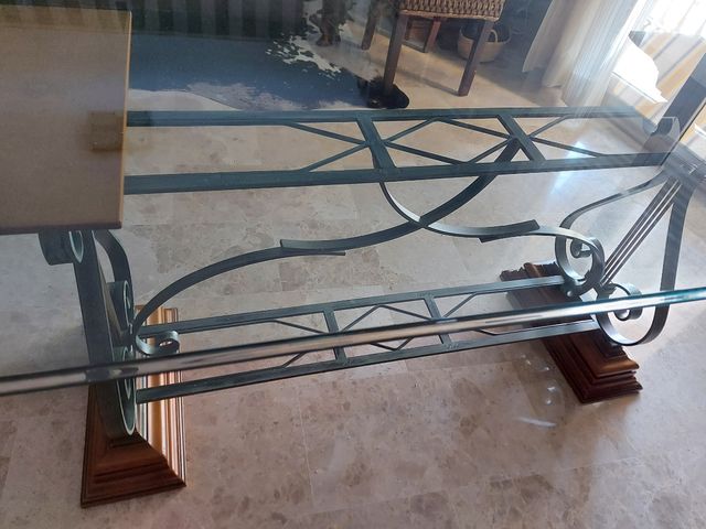 Mesa comedor madera Abedul y hierro-latón forjado