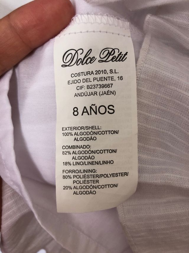 Dolce petit vestido flor rosa 8 años