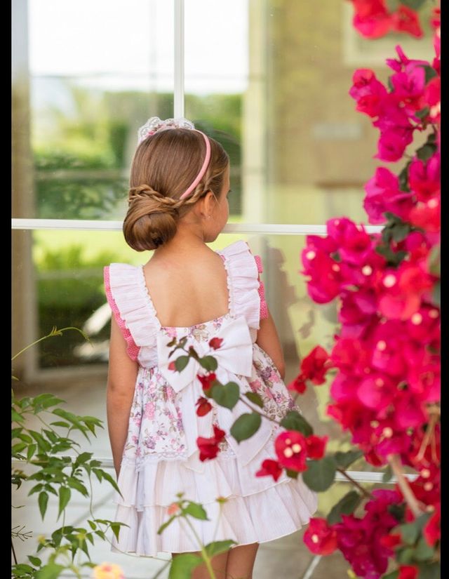 Dolce petit vestido flor rosa 8 años