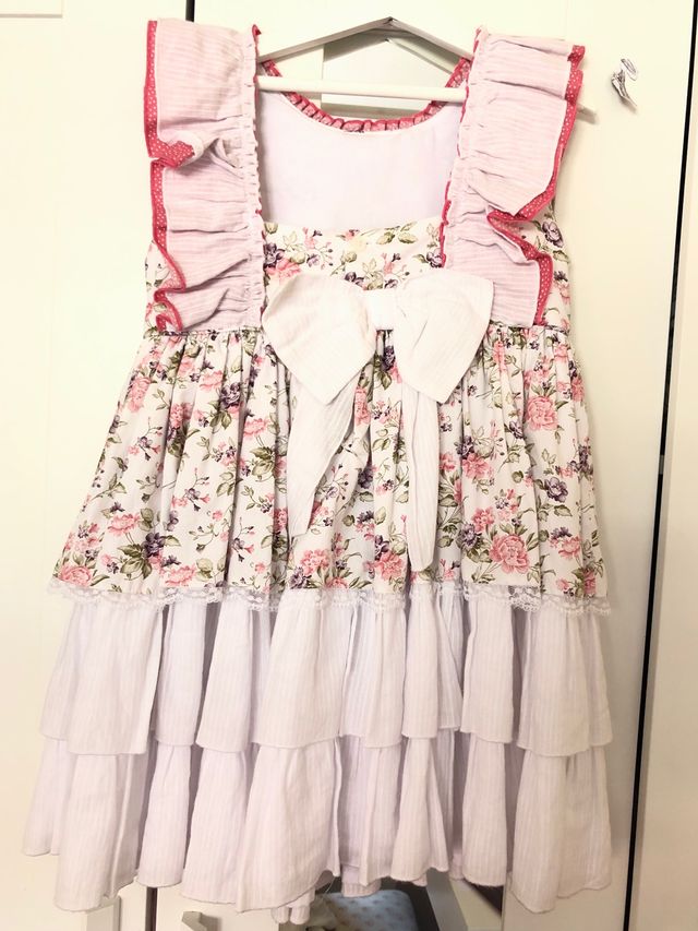 Dolce petit vestido flor rosa 8 años