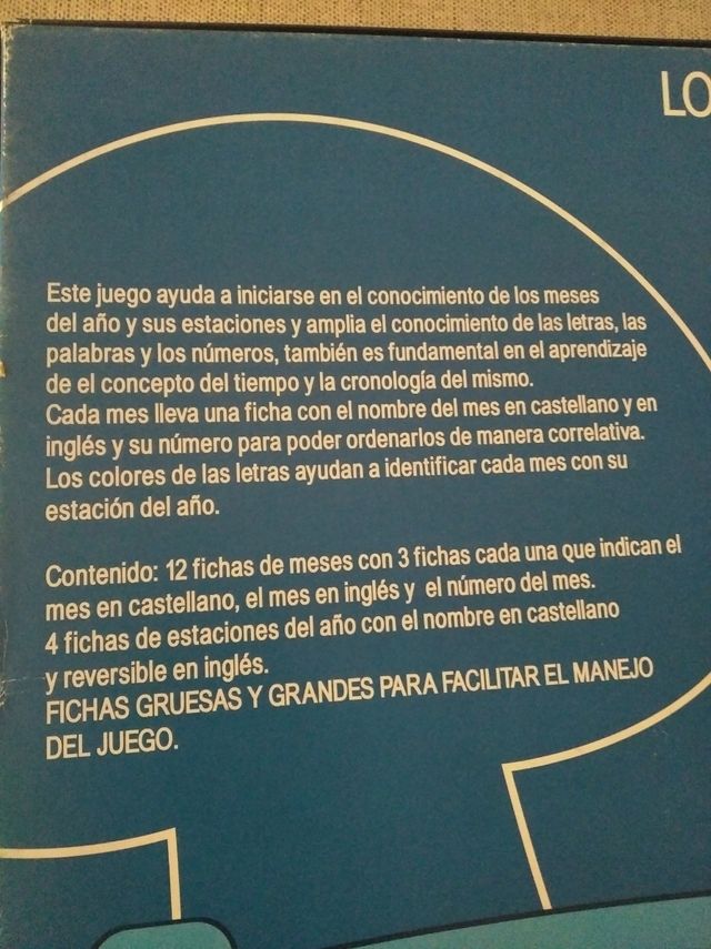 Juego educativo meses y estaciones bilingüe