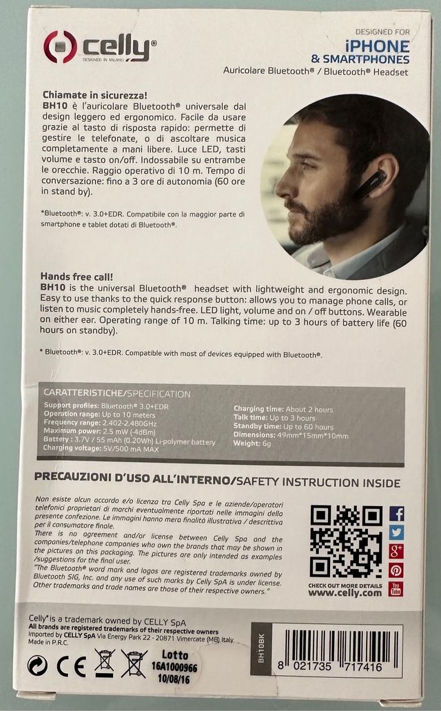 AURICULAR CELLY BLUETOOTH