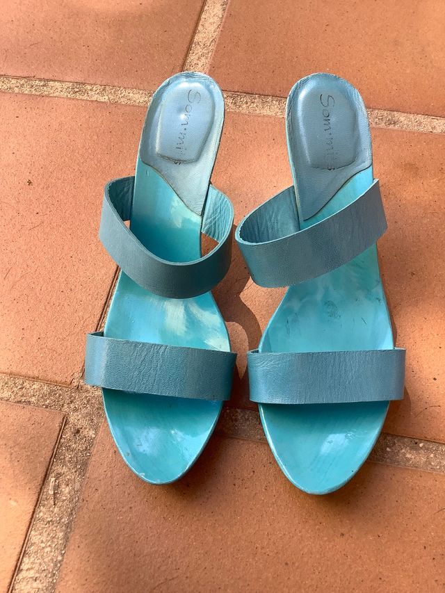 Sandalias de tacón de piel talla 38